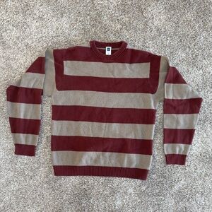 GAP Crewneck Sweater in red and Gray Stripes